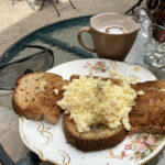 Scrambled eggs on toast at the Farmers Den cafe in Cookley, Kidderminster