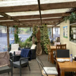 Indoor seating at Two Hoots tea room at Devils Bridge in the Cambrian Mountains