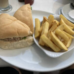 Tuna roll & chips at Y Gegin Fach cafe in Machynlleth