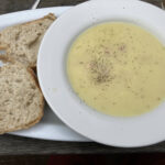Leek & potato soup at the Coach House Cafe in Otter Saint Mary
