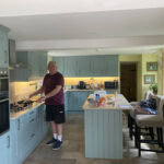 The owner inside his kitchen at Lily's Cottage Cafe in Pandy