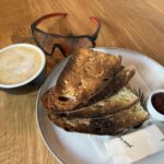 Sourdough toast & cappuccino at Alex Gooch Bakery cafe in Monmouth