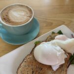 Cappuccino & eggs on toast at Osco's At Blenheim Cafe near Bidford-on-Avon