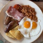 English breakfast at the Wobbly Wheel Cafe near Exeter