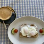 Eggs on toast & cappuccino at the Copper Kettle Tea Room near the Skirrid, Abergavenny