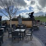 Outdoor seating at the Copper Kettle Tea Room near the Skirrid, Abergavenny