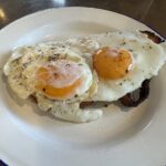 Eggs on sourdough toast at Lynwood & Co cafe in Moreton-in-Marsh