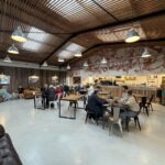 Inside the Morgan Experience Centre and Faun cafe