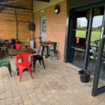 Outdoor seating at the Pavilion Coffee Shop in Lower Quinton