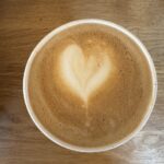 Flat white at Ledbury Road Services takeaway cafe